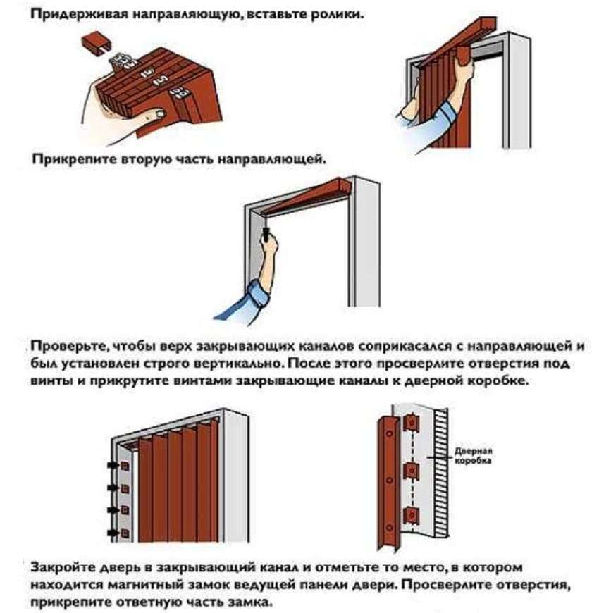 Инструкция по монтажу двери гармошки