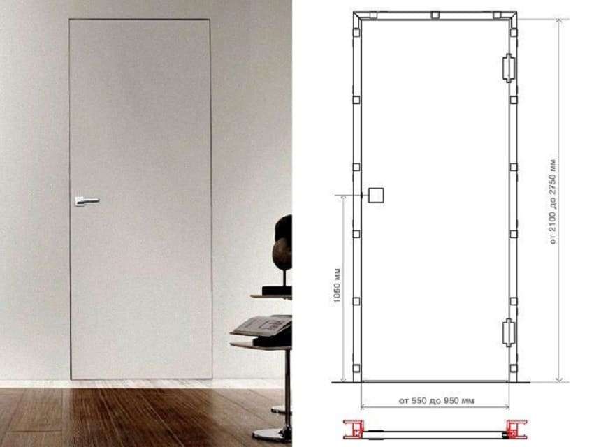 Схема двери со скрытым коробом
