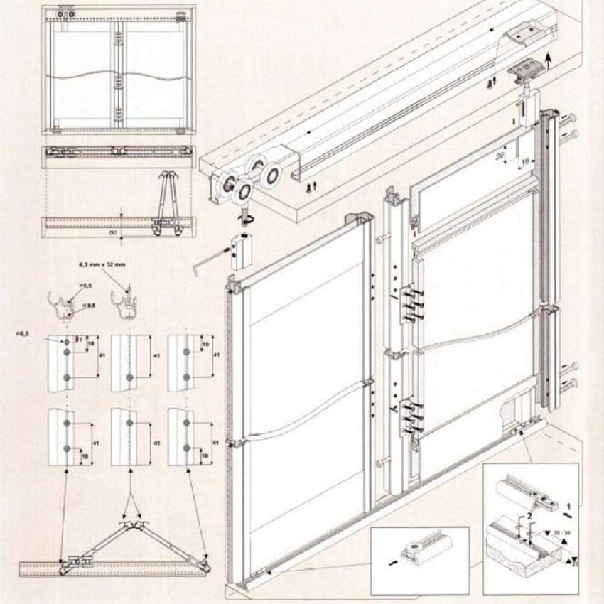 Схема установки складной дверцы